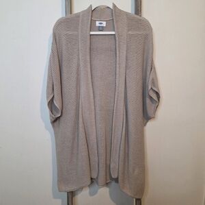 ⭐️40% Off⭐️ Old Navy Cozy Beige Open-Front Short Sleeve Sweater